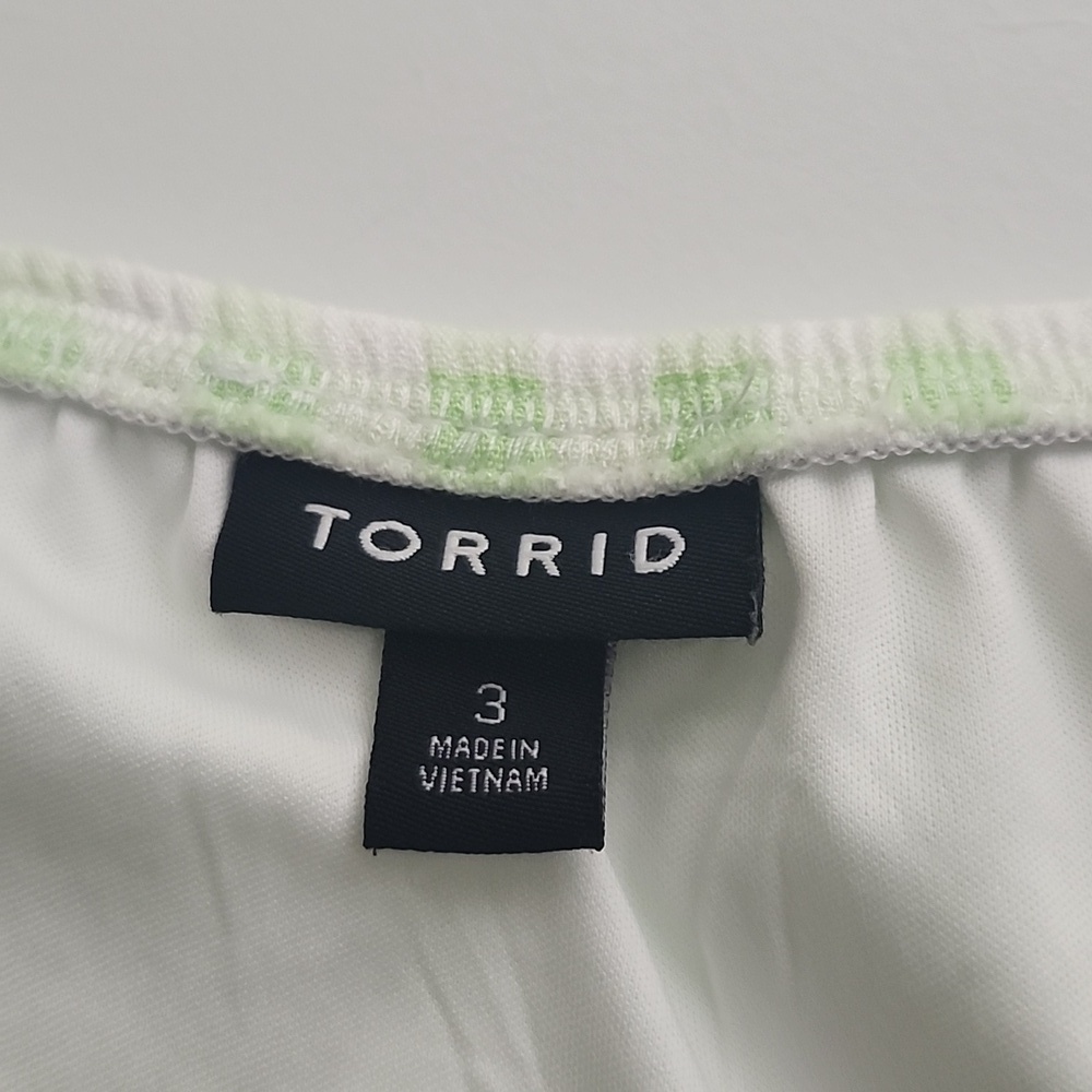 NWOT Torrid Fit and Flare Rayon Slub Button Up 3/4 Sleeve Green Gingham 3X - Picture 6 of 12
